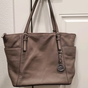 Michael Kors Taupe Pebbled Leather Tote